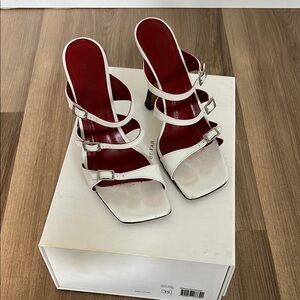 Stylish White and Red Women's Heels